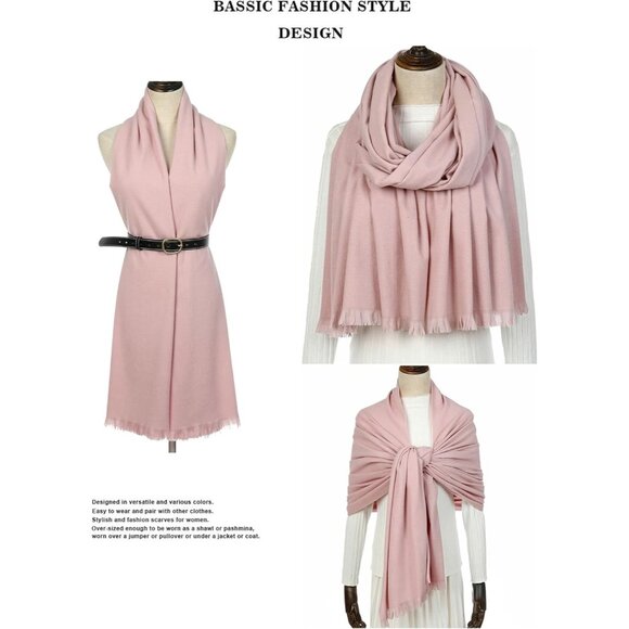 🆕 Women Pink Wedding Evening Dress Pashmina Shawl Winter Foulard Femme Wraps - Picture 5 of 7